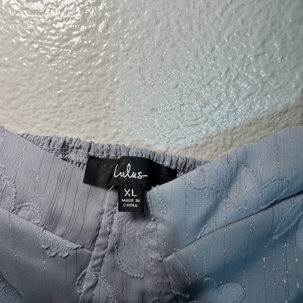 Lulu's Light Gray blue Tie-Shoulder Sweetheart Midi Dress - Picture 9 of 9